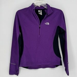 The North Face Purple Half-Zip Pullover with Black Panels